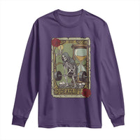 Funny Tarot Card Deadlifts Gym Workout Skeleton Long Sleeve Shirt