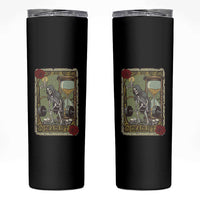 Funny Tarot Card Deadlifts Gym Workout Skeleton Skinny Tumbler