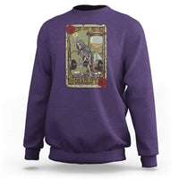 Funny Tarot Card Deadlifts Gym Workout Skeleton Sweatshirt