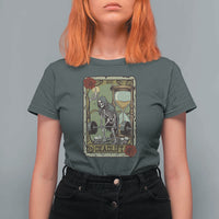 Funny Tarot Card Deadlifts Gym Workout Skeleton T Shirt For Women