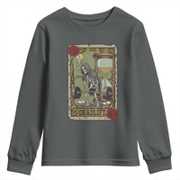 Funny Tarot Card Deadlifts Gym Workout Skeleton Youth Sweatshirt
