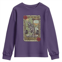 Funny Tarot Card Deadlifts Gym Workout Skeleton Youth Sweatshirt