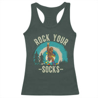 Funny Down Syndrome Awareness Bigfoot Racerback Tank Top Rock Your Socks