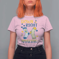 Down Right Amazing T Shirt For Women Down Syndrome Awareness Socks Ribbon