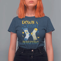 Down Right Amazing T Shirt For Women Down Syndrome Awareness Socks Ribbon
