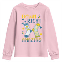 Down Right Amazing Youth Sweatshirt Down Syndrome Awareness Socks Ribbon