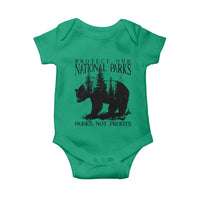 Protect Our National Parks Not Profits Baby Onesie Vintage Forest Bear