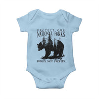 Protect Our National Parks Not Profits Baby Onesie Vintage Forest Bear