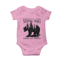 Protect Our National Parks Not Profits Baby Onesie Vintage Forest Bear