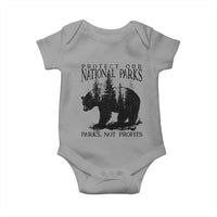 Protect Our National Parks Not Profits Baby Onesie Vintage Forest Bear