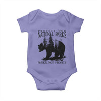 Protect Our National Parks Not Profits Baby Onesie Vintage Forest Bear
