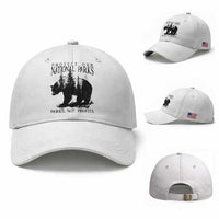 Protect Our National Parks Not Profits Baseball Cap Vintage Forest Bear
