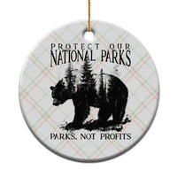 Protect Our National Parks Not Profits Ceramic Ornament Vintage Forest Bear - Wonder Print Shop