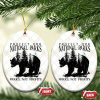 Protect Our National Parks Not Profits Ceramic Ornament Vintage Forest Bear - Wonder Print Shop