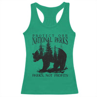 Protect Our National Parks Not Profits Racerback Tank Top Vintage Forest Bear