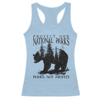Protect Our National Parks Not Profits Racerback Tank Top Vintage Forest Bear
