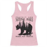 Protect Our National Parks Not Profits Racerback Tank Top Vintage Forest Bear