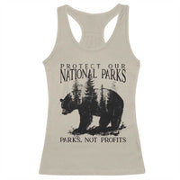 Protect Our National Parks Not Profits Racerback Tank Top Vintage Forest Bear