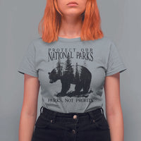 Protect Our National Parks Not Profits T Shirt For Women Vintage Forest Bear