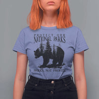 Protect Our National Parks Not Profits T Shirt For Women Vintage Forest Bear