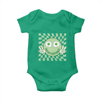 Funny Green Smile Face Eggs Bacon Breakfast St Patrick's Day Baby Onesie