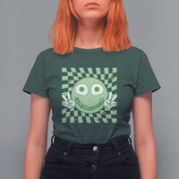 Funny Green Smile Face Eggs Bacon Breakfast St Patrick's Day T Shirt For Women