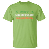Funny May Contain Alcohol T Shirt Irish Beer Drinking St Patrick's Day Shamrock