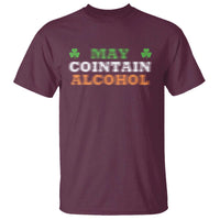 Funny May Contain Alcohol T Shirt Irish Beer Drinking St Patrick's Day Shamrock