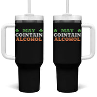 Funny May Contain Alcohol Tumbler With Handle Irish Beer Drinking St Patrick's Day Shamrock - Wonder Print Shop
