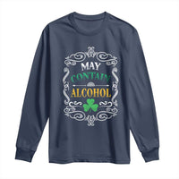 Funny May Contain Alcohol Long Sleeve Shirt Irish Beer Drinking St Patrick's Day