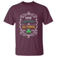 Funny May Contain Alcohol T Shirt Irish Beer Drinking St Patrick's Day