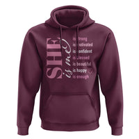 Woman Affirmation Hoodie She Is Strong Motivated Confident Blessed Beautiful