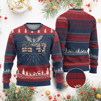 Funny Vintage 86 47 Knitted Sweatshirt Eagle Vintage American Flag - Wonder Print Shop