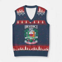 Iriski Half Irish Half Polish V-Neck Knit Sweater Vest Polish St Patricks Day Eagle - Wonder Print Shop