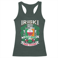 Iriski Half Irish Half Polish Racerback Tank Top Polish St Patricks Day Eagle