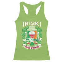 Iriski Half Irish Half Polish Racerback Tank Top Polish St Patricks Day Eagle