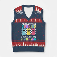 Funny Easter Forget The Bunnies I Am Chasing Hunnies V-Neck Knit Sweater Vest