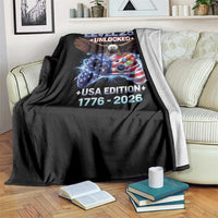 USA 250th Anniversary Gamer Throw Blanket Level 250 USA Edition 1776 2026 Bald Eagle