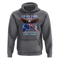 USA 250th Anniversary Gamer Hoodie Level 250 USA Edition 1776 2026 Bald Eagle