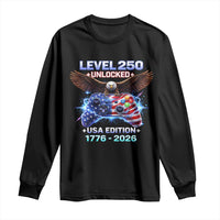 USA 250th Anniversary Gamer Long Sleeve Shirt Level 250 USA Edition 1776 2026 Bald Eagle