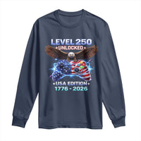 USA 250th Anniversary Gamer Long Sleeve Shirt Level 250 USA Edition 1776 2026 Bald Eagle