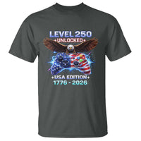 USA 250th Anniversary Gamer T Shirt Level 250 USA Edition 1776 2026 Bald Eagle