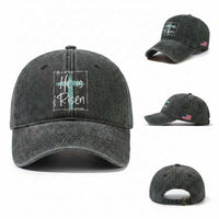 Easter He Is Risen Washed Cotton Baseball Cap He Is Not Here Christian Cross