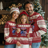 Funny 6th Birthday Ugly Christmas Sweater Level 6 Unlocked Awesome Since 2020 USA Gamer