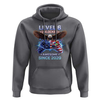 Funny 6th Birthday Hoodie Level 6 Unlocked Awesome Since 2020 USA Gamer