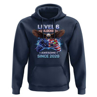 Funny 6th Birthday Hoodie Level 6 Unlocked Awesome Since 2020 USA Gamer