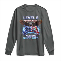 Funny 6th Birthday Long Sleeve Shirt Level 6 Unlocked Awesome Since 2020 USA Gamer