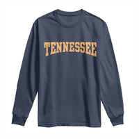 Tennessee Fan Long Sleeve Shirt Orange Retro Checkered Varsity TN State