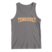 Tennessee Fan Tank Top Orange Retro Checkered Varsity TN State
