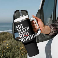 Eat Sleep RKO Repeat Tumbler With Handle Blood Stained